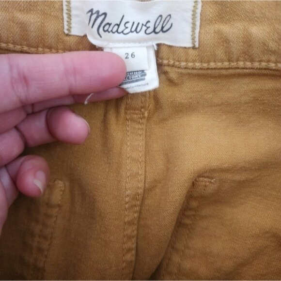 Madewell Classic Straight Leg Crop Pants in Mustard Yellow size 26 - Picture 3 of 5